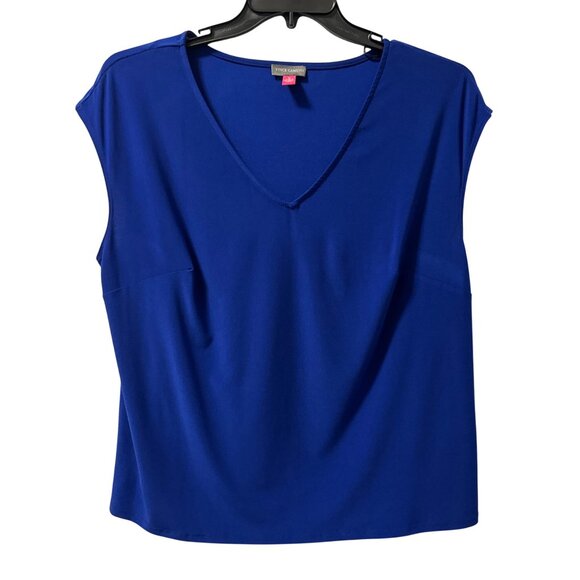 Vince Camuto V-Neck Blue Sleeveless Top Size 1X Polyester/Spandex Blend. NWT - Picture 5 of 12